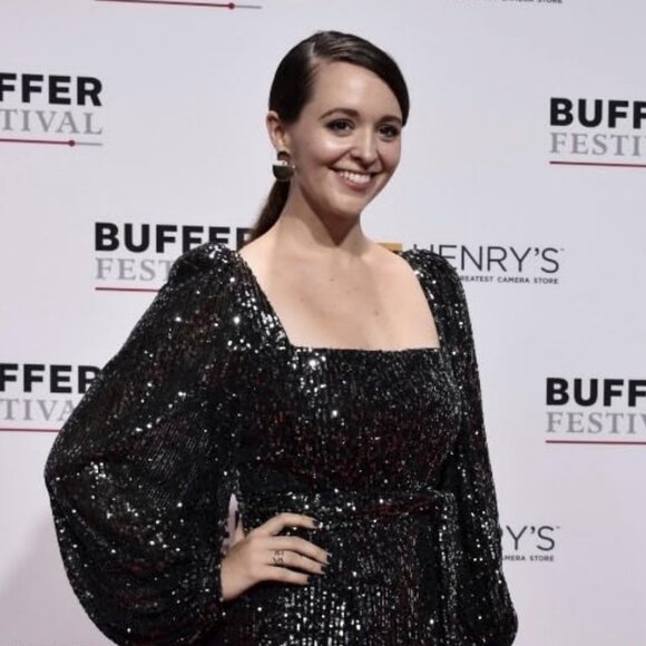 Zara Long Sleeved Sequin Mini Dress Black Charcoal - Picture 4 of 4